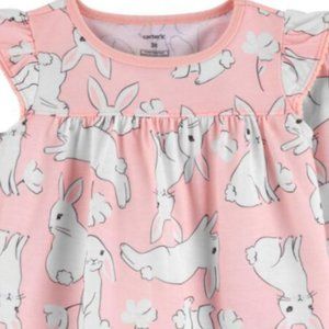 Carter's White/Pink Bunny Pyjama Top Size 4T